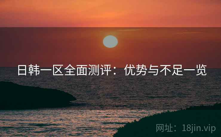 日韩一区全面测评：优势与不足一览