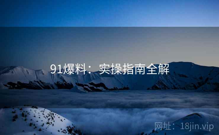 91爆料：实操指南全解